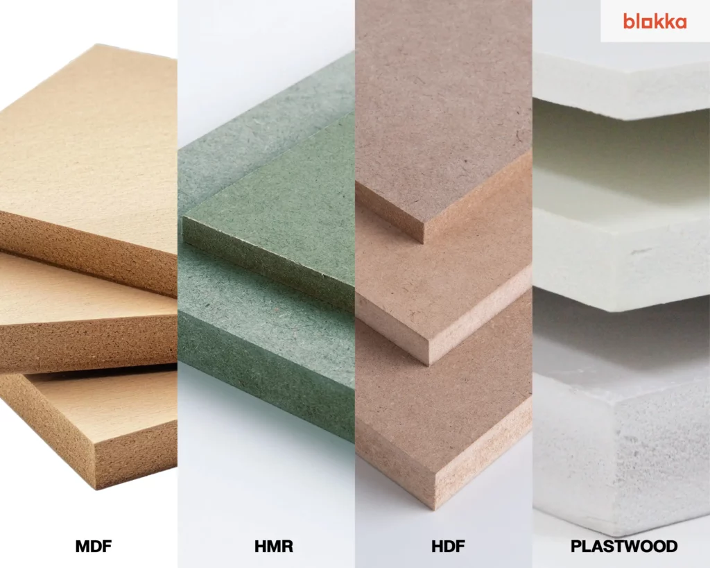 วัสดุโครงสร้างเฟอร์นิเจอร์บิวท์อิน ไม้ MDF-ไม้ HMR-ไม้ HDF-ไม้ Plywood
